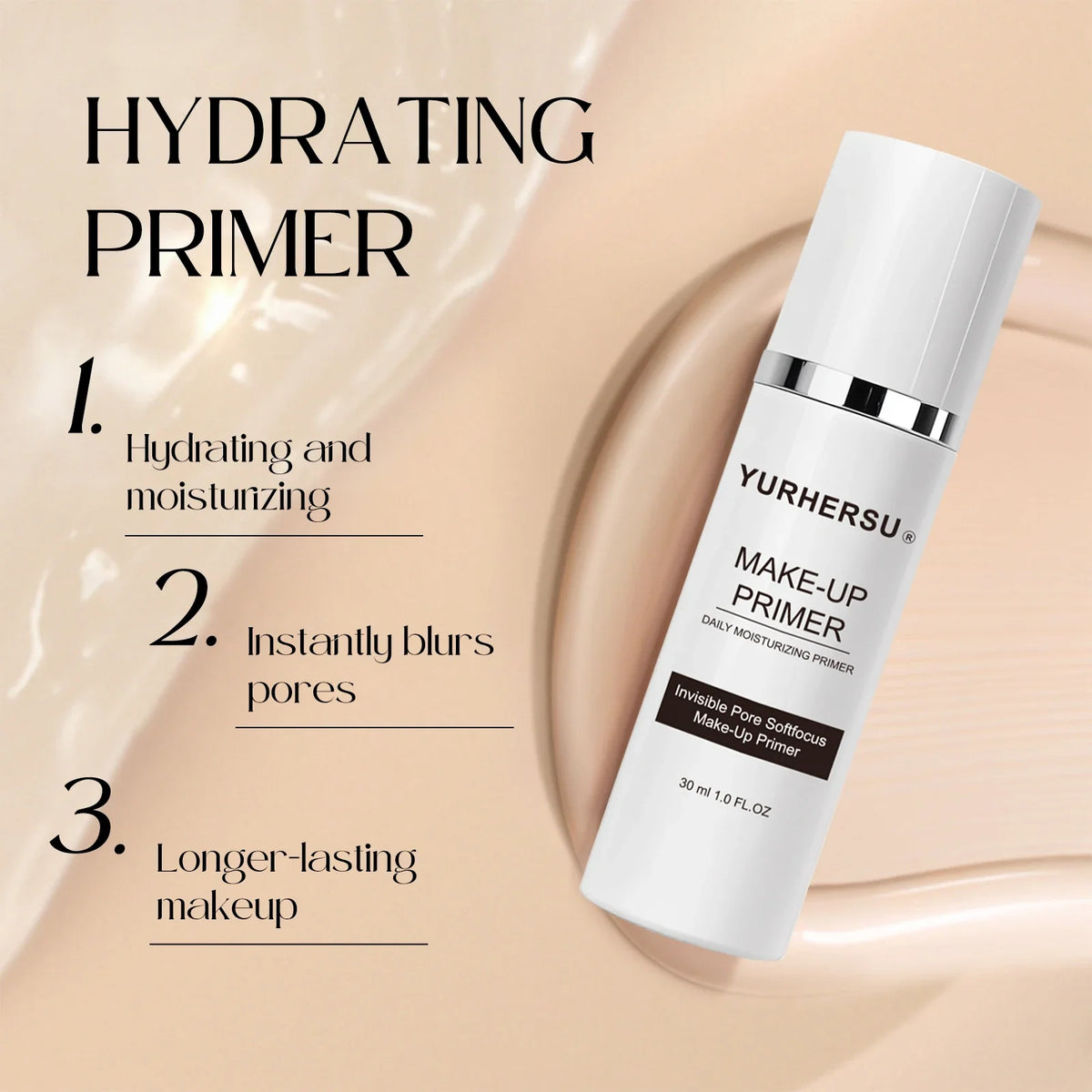Soothing makeup primer moisturizes hydrates brightens skin tone leaving a natural radiant complexion. Gentle and non-greasy