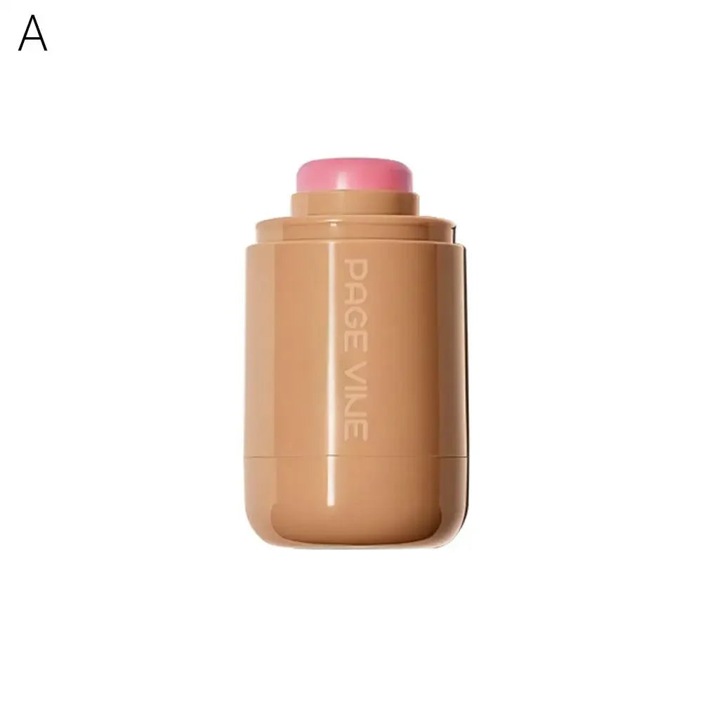 PAGE VINE Pocket Blush Stick Lip And Cheek Hydrating Stick Natural Rouge Powder Blush Cream Lipstick Cheek Easy To Apply Color