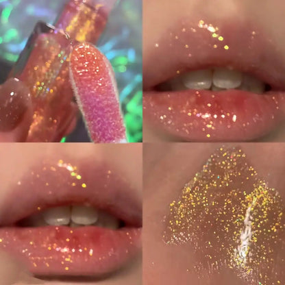 Herorange Starlight Radiant Lip Gloss Pearlescent Fine Shimmer Long-Lasting Moisturizing Non-Fading Non-Sticky Clear Watery Lip Glaze