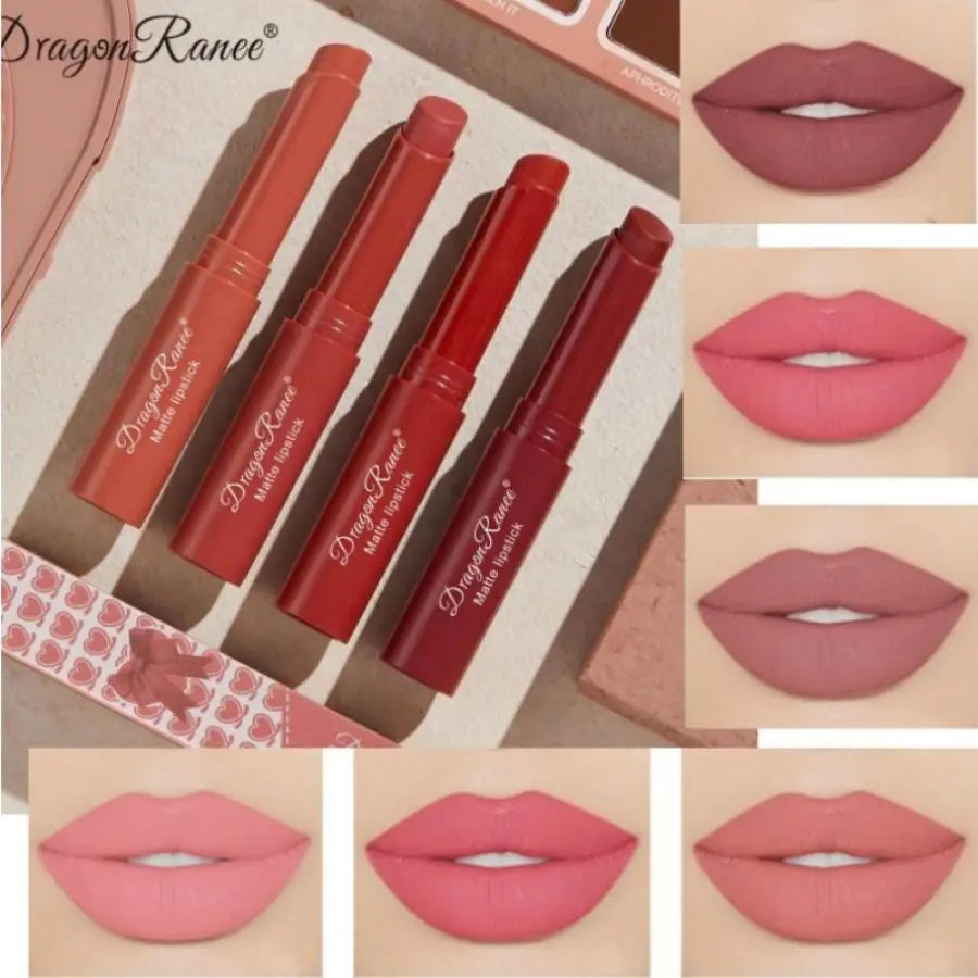 Lipstick Matte Matte Non-Fading Moisturizing European and American Makeup Lipstick Velvet Matte Lipstick Waterproof Not Easy to Fade Matte Lipstick Lipstick
