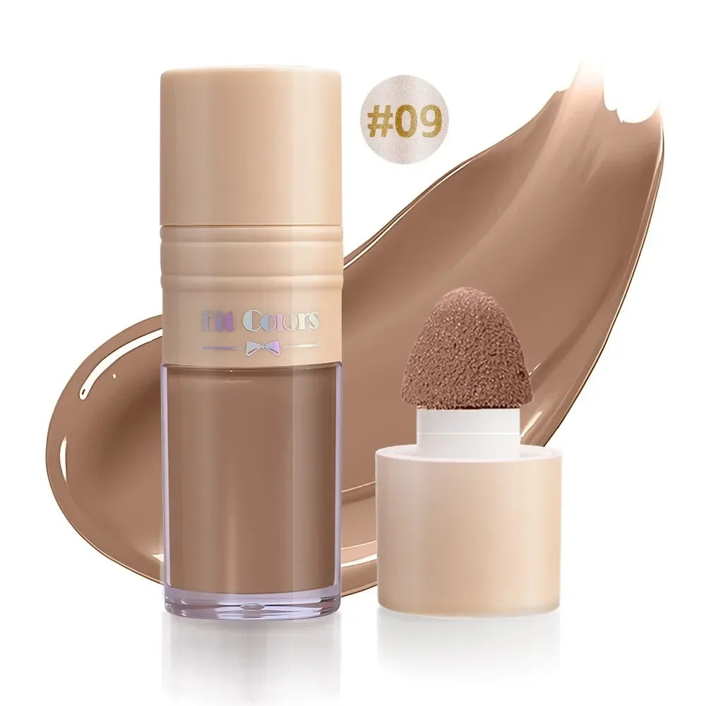 14 Colors Matte Liquid Blush Contour Highlighter Waterproof Long Lasting Sponge Brush Head High Pigment Blusher Brighten Bronzer