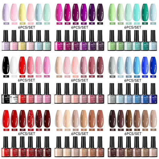UR SUGAR 7ml All Season Gel Nail Polish Set Nude Pink Red Glitter Semi Permanent UV Gel Kits All For Manicure Soak Off Vernis