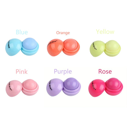 Cute Ball Shaped Lip Balm - Hydrating, Soothing, and Long-Lasting Lip Plumper with Non-Stick Cup for Preventing Frost Cracking a