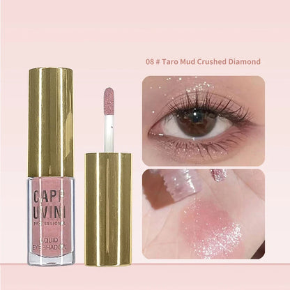 Cappuvini Liquid Eyeshadow Matte Pearlescent Fine Sparkling Long-Lasting Makeup Eye Shadow Highlighter