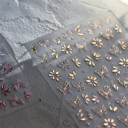 Jelly Butterfly 5D Nail Art Sticker Rhinestone Crystal Charming Shiny Insect Animals DIY Self Adhesive Decoration Manicure Decal