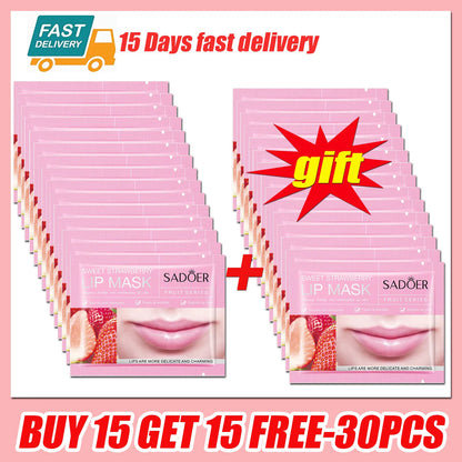 Collagen Lip Mask Strawberry Lip Sleeping Mask Moisturizing Hydrating Lip Balm Nourishing Lip Patches Lip Skin Care Products