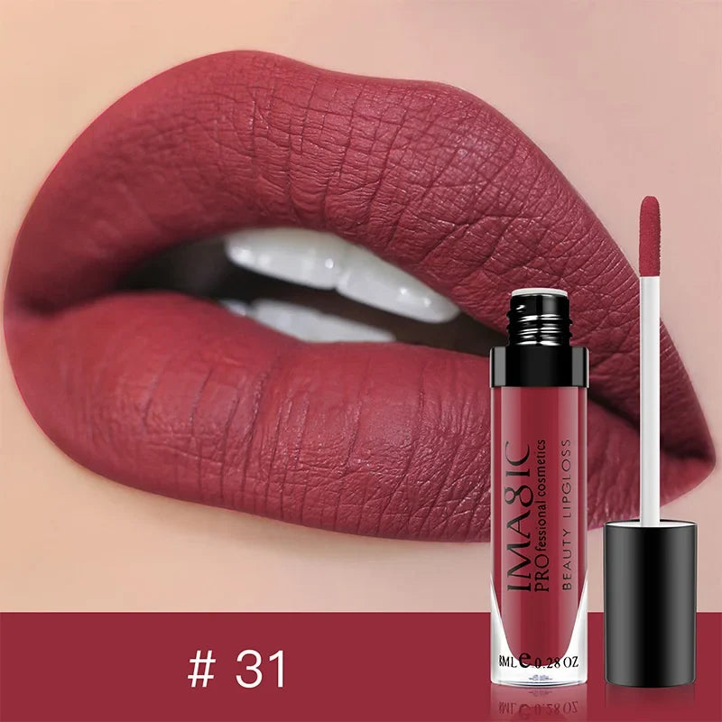 IMAGIC matte 28 color Sexy Matte Lipstick lipgloss Waterproof Long Lasting Gloss Beauty makeup lip gloss fashion lip