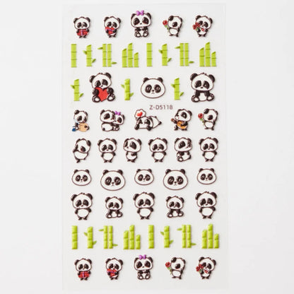 Lovely Cat Nail Decals 3D Animal Cartoon Dog Scrawl Relief Self Adhesive Nail Art Stickers Cute Puppy Kitty Y2K Nails Decoration