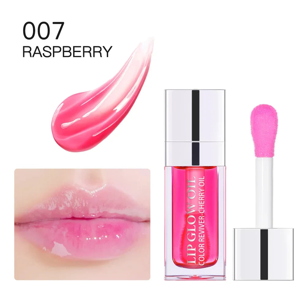 Hot Clear 6ml Crystal Jelly Moisturizing Lip Oil Plumping Lip Gloss Sexy Plump Lip Glow Oil Tinted Lip Plumper Lips Makeup