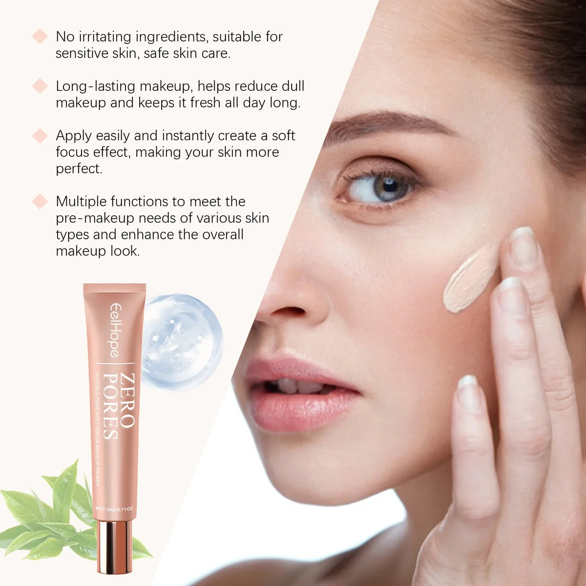 Invisible Pore Soft Focus Makeup Primer Isolation Cream Even Skin Tone Moisturizing Modification Natural Long Lasting Concealer