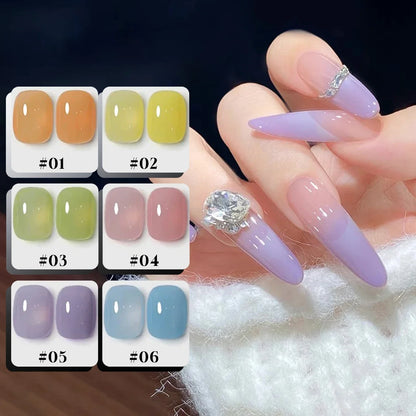 MIANEL 12ML 1-6PCS 2026 New Release Jelly Dopamine Candy Gel Nail Polish - Multi-Color Nude Sheer Finish Bestseller
