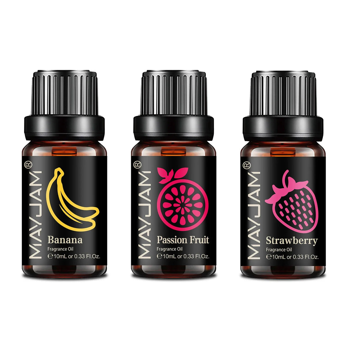 MAYJAM Fruit Essential Oil 10ml Cherry Banana Papaya Grape Litchi Guava Kiwifruit Pear Fig Fragrance Oil for Diffuser Candle