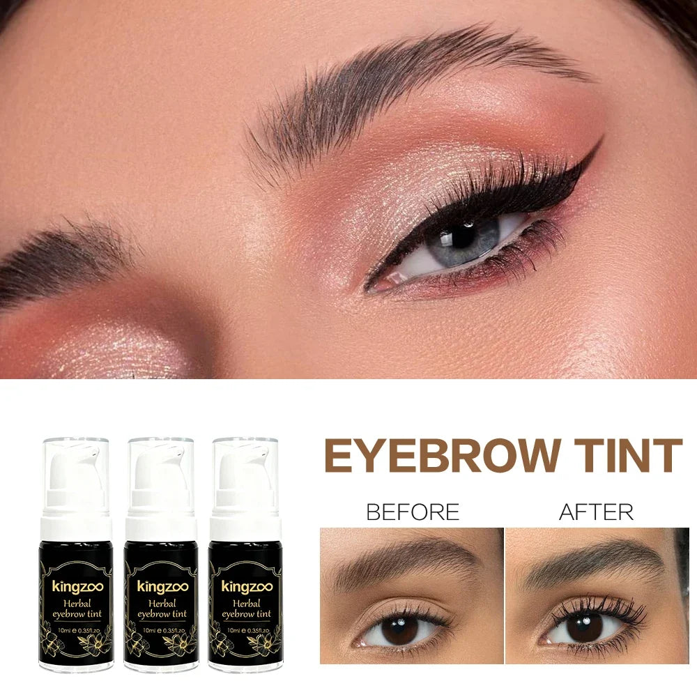 Waterproof Henna Brow Tint Kit Professional Salon Formula Long-Lasting Natural Eyebrow Dye Black&Brown Easy to Use at Home