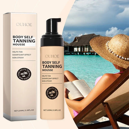 Summer Tanning Body Mousse 100ml Sun-promoting + Moisturizing Bronze Glossy Skin 0 Uv Damage Natural Tanning Wheat Skin Cream