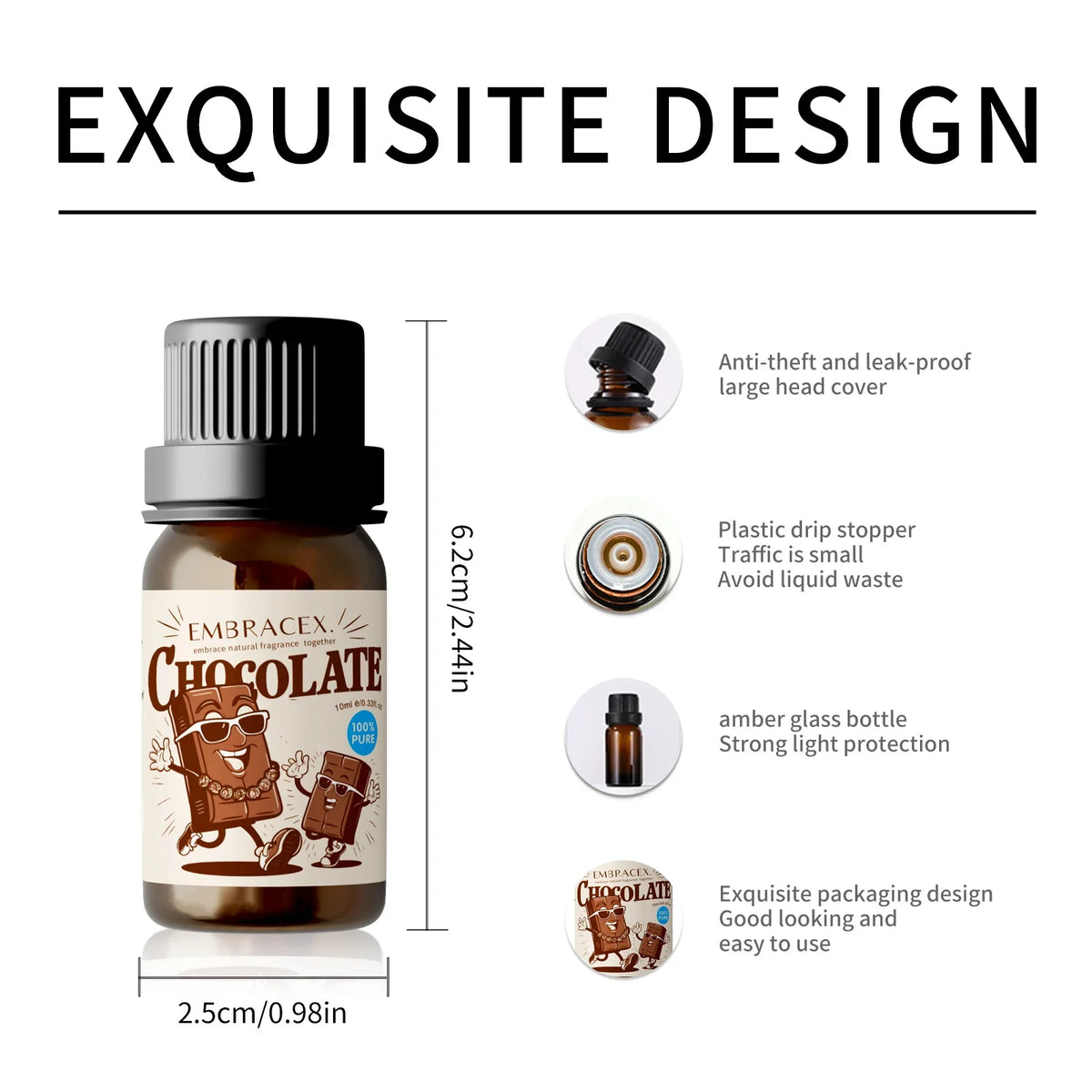 10ml Essential Oils Chocolate Perfume Aromatherapy Oils Sweet Fragrance Chocolate Parfum Funny Gifts For Women