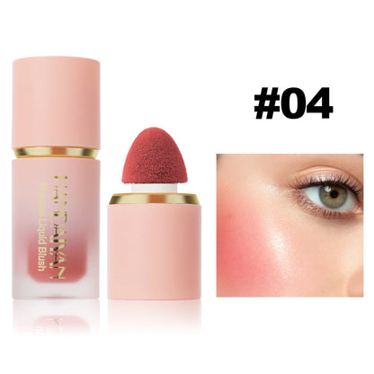 6 Colour Matte Liquid BlushEasy to apply long lasting waterproof blush sponge brush head