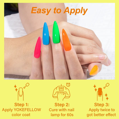 YOKEFELLOW 2022 New Color 10ML Nail Gel Polish Semi Permanent Gel Varnish Base Top Coat 122 Soak Off Colors Organic Nail Varnish