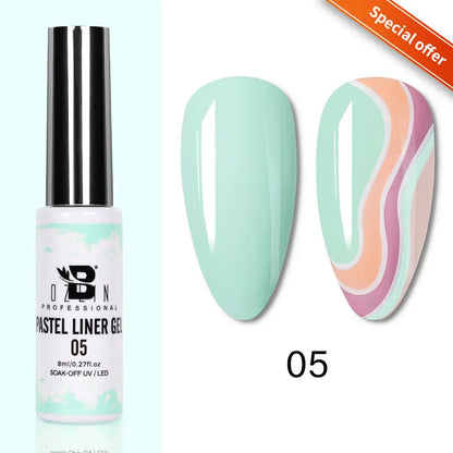 5ML Gold Silver Metallic Liner Paint Gel Polish Chrome Mirror Metal Effect Super Bright French UV LED Semi Permanent Nail Gel