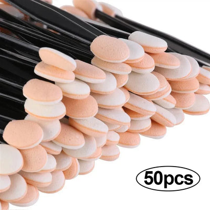 Wholesale 50/30Pcs Disposable Eyeshadow Brush Portable Double End Sponge Eye Shadow Applicators Beauty Makeup Tools