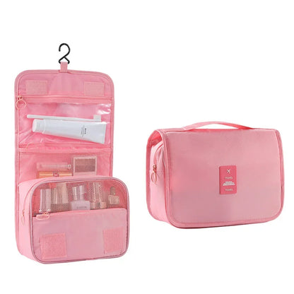 Large Capacity Travel Cosmetic Bag Portable Toiletry Washbag with Hanging Hook Waterproof Female Bathroom Storage Makeup Case