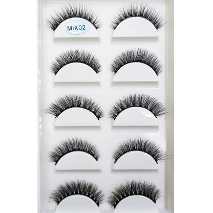 38 Style 5 Pairs Eyelash Natural 3D Mink False Eyelashes Makeup Fake Eye Lashes Faux Cils Make Up Beauty Tools Wholesale