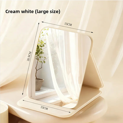 1PC Portable Compact Folding Makeup Mirror - Desktop Size, Suitable for Student Dormitories, Homes, with Storage Function