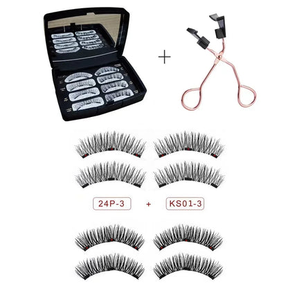 3D 3 Magnetic Eyelashes Natural Soft Reusable Easy To Wear Eyelash Extension Beauty Makeup Tool fake mink false eyelashes
