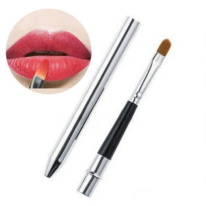 Portable Gold Silver Lips Makeup Brush Pen Metal Handle Cosmetic Lipgloss Lipstick Lip Gloss Brush With Protect Cap Maquiagem