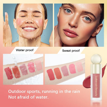 7.5ml Matte Liquid Blush Velvet Blusher Orange Peach Face Pigment Lasting Beauty Natural Cheek Tint Cream Waterproof  Blush