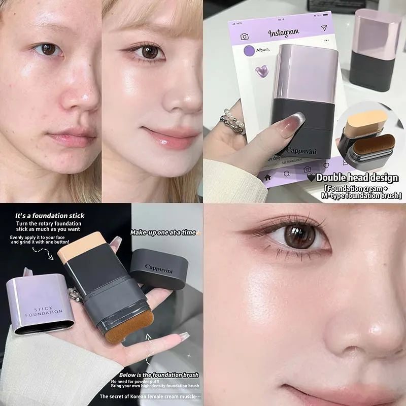 2-in-1 Concealer & Foundation Stick - Full Coverage for Acne Scars - Radiant Dewy Finish - Natural Skin-Like