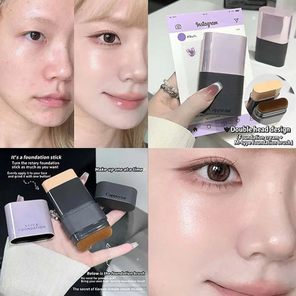 2-in-1 Concealer & Foundation Stick - Full Coverage for Acne Scars - Radiant Dewy Finish - Natural Skin-Like