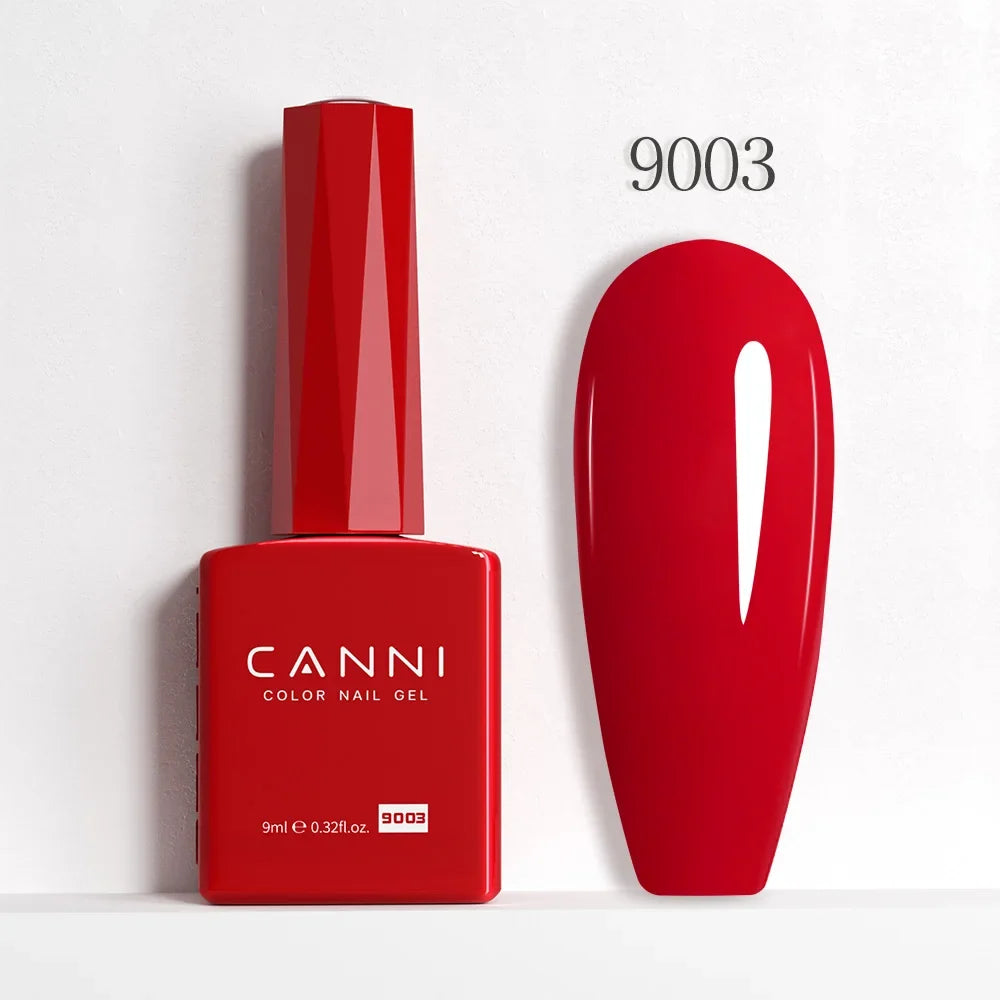 CANNI Hema Free Nail Gel Polish Fall Color Collection Semi Permanent Diamong Long Wear Top Coat Red Gorgeous JellyNude Color 9ml