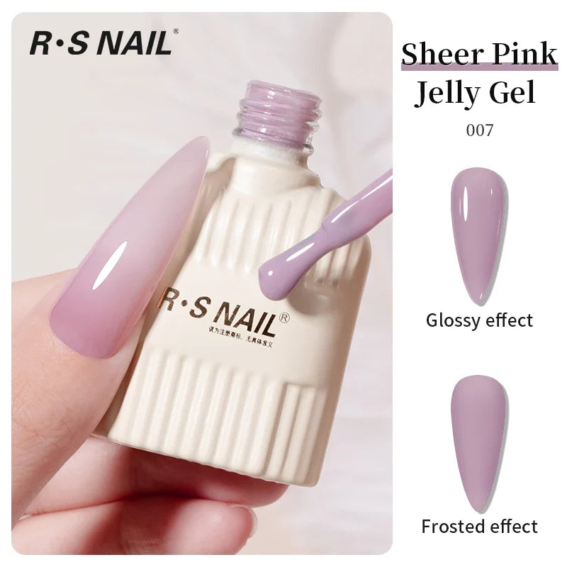 RS NAIL Jelly Transparent Gel Nail Polish 10g Summer Nude Pink Gel Polish Semi Permanent Soak Off UV LED Varnish Jade Nail Gel