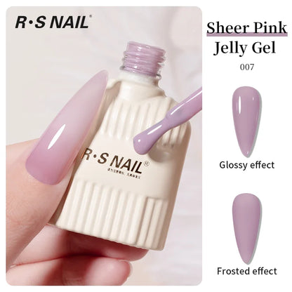 RS NAIL Jelly Transparent Gel Nail Polish 10g Summer Nude Pink Gel Polish Semi Permanent Soak Off UV LED Varnish Jade Nail Gel