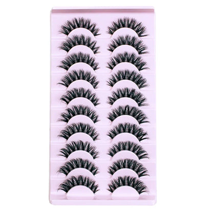 10 Pairs False Eyelashes 6D Super Fluffy Wispy Faux Mink Eyelashes Cat Eye Effect Dramatic Lashes Eyelash Extension Makeup
