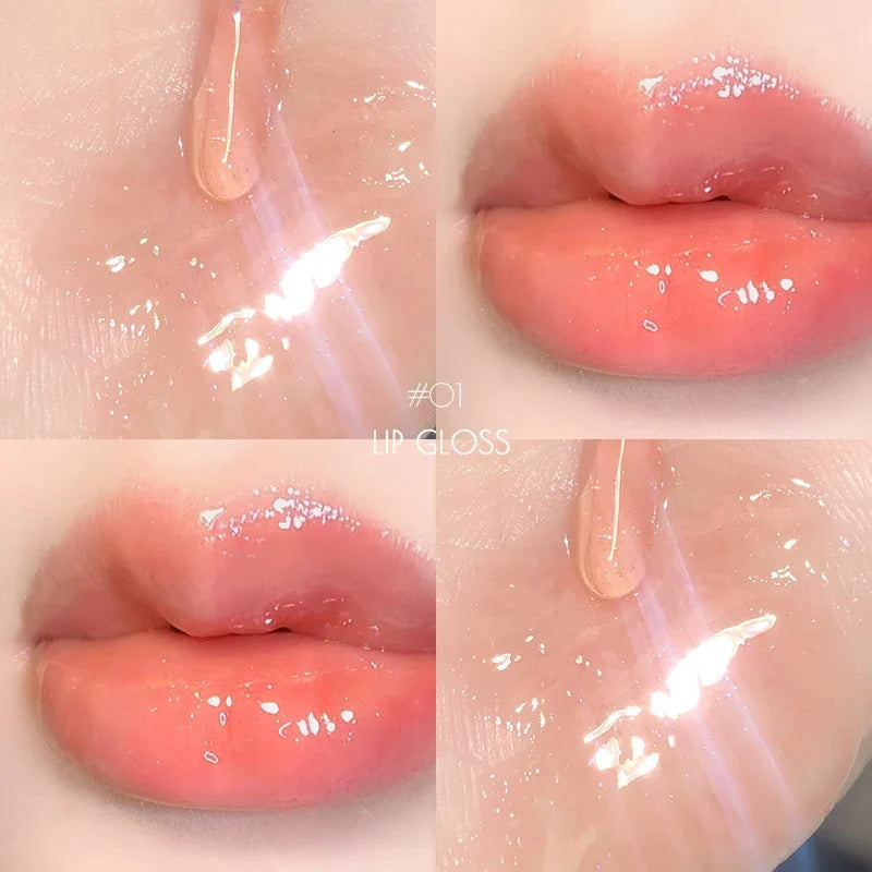 6 Color Mirror Lip Glaze Water Transparent Jelly Gloss Water Light Bright And Durable Natural Moisturizing