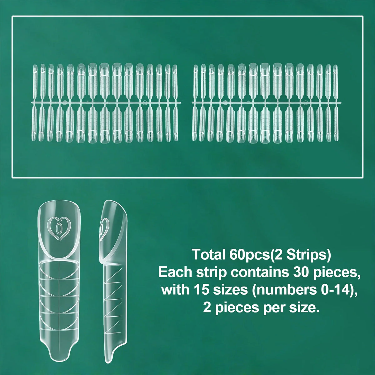 Nailpop Space French Dual Forms 15 Sizes 60/150PCS Transparen Reusable Nail Extension Gel French Tip Manicure Tool DIY Art Salon