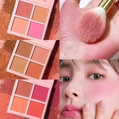 CLEARANCE SAL Four Color Matte Powder Blusher Low Saturation Soft Fog Powder Red Blusher Brightens Christmas gift
