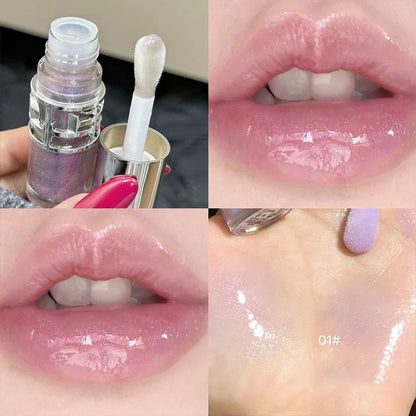 Transparent Moisturizing Lip Gloss Hydrating Drying Lips Mirror Lipstick Makeup Crystal Lip Oil Mirror Lip Glaze Tinted Plumper