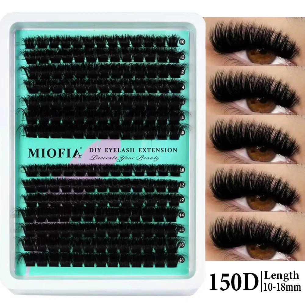 New 14/30 Rows DIY 5D Fluffy Lash Clusters 30D-150D Thick Eyelash Clusters Individual Lashes 10-18mm Cluster Eyelash Extension