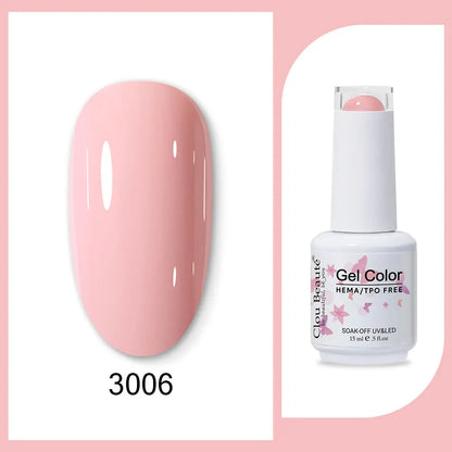 Clou Beaute 15ml Red Black White Green Neon Gel Nail Polish Base Top Coat Velvet Top 400 Colors Semi Permanent Gel Nail Varnish