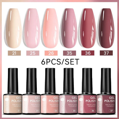 UR SUGAR 7ml All Season Gel Nail Polish Set Nude Pink Red Glitter Semi Permanent UV Gel Kits All For Manicure Soak Off Vernis
