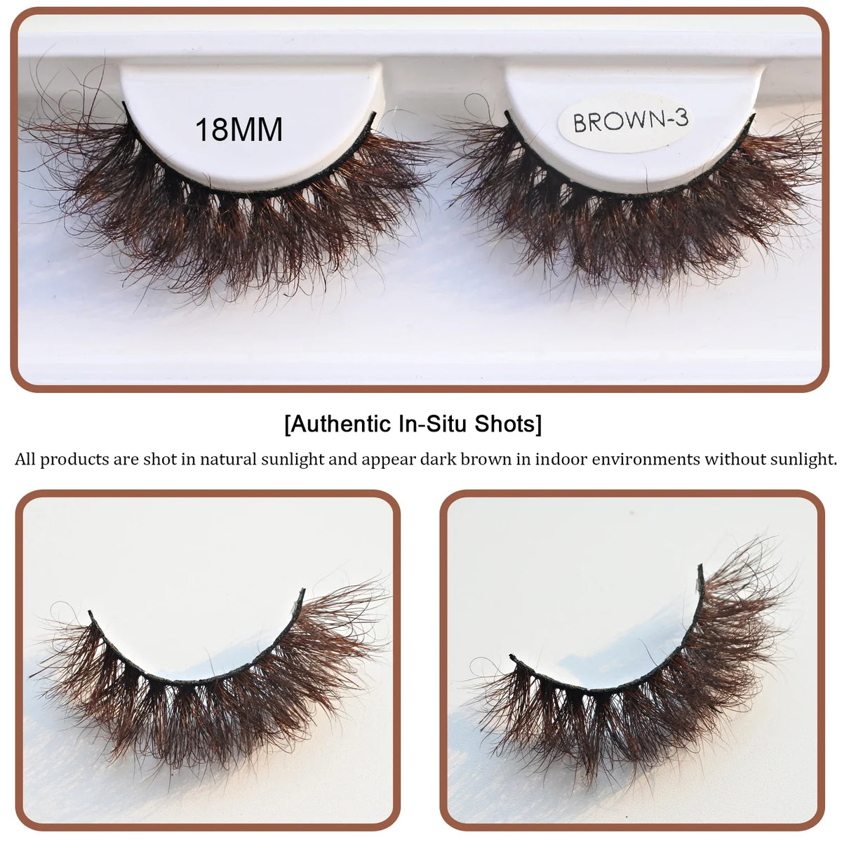 RED SIREN Brown Fluffy Mink Lashes 2026 New Design Luxurious Soft Natural Strip Lashes Cosplay Mink False Eyelashes Supplies