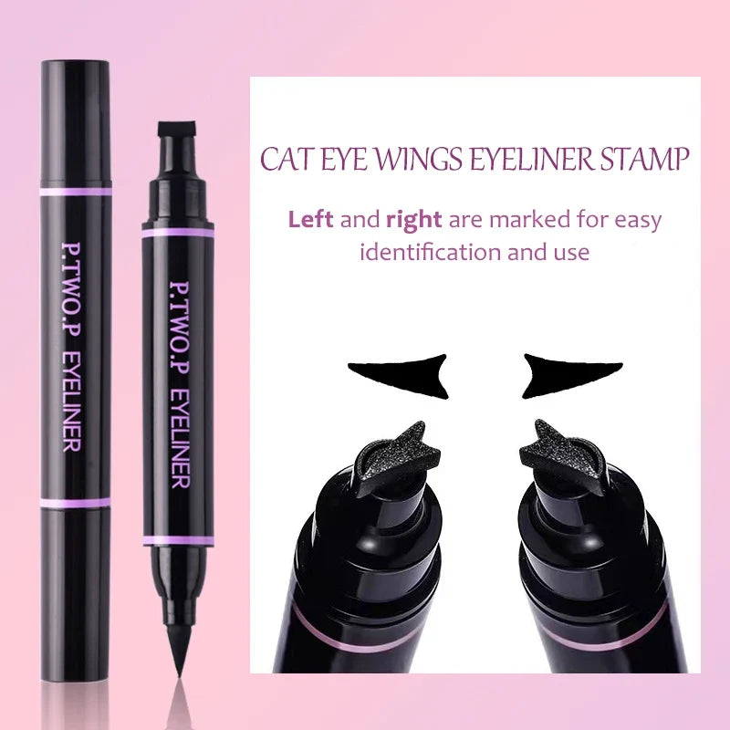 PTWOP 2-Piece Winged Eyeliner Stamp & Liquid Pencil - Black