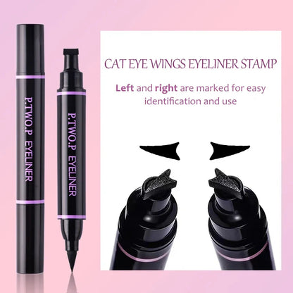 PTWOP 2-Piece Winged Eyeliner Stamp & Liquid Pencil - Black