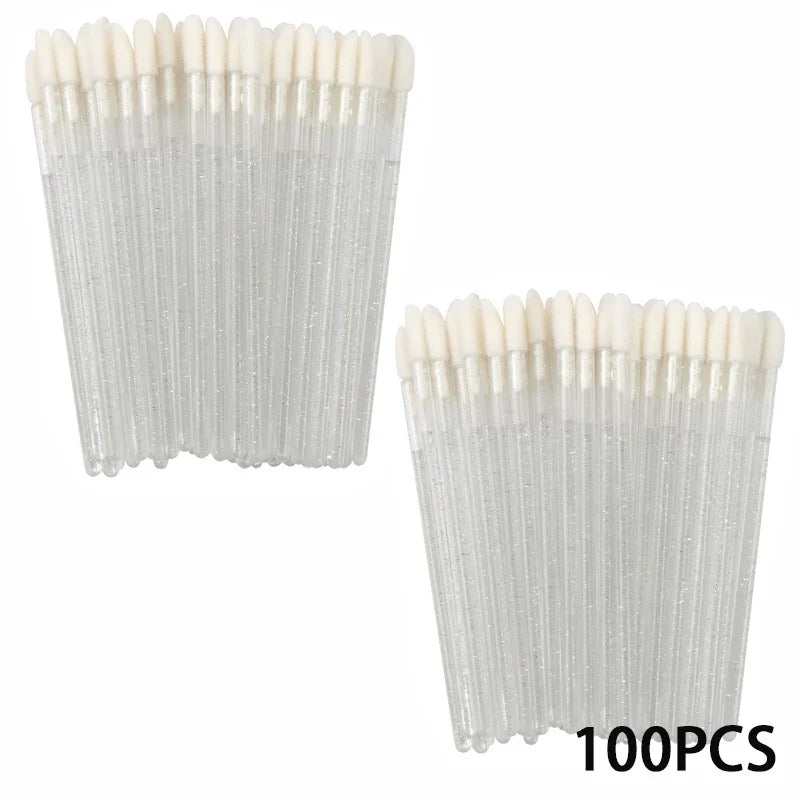 100/300PCS Crystal Lip Brush Lipstick Gloss Applicator Wands Wholesale For Eyelashes Extension Tool Kits Makeup Accessories