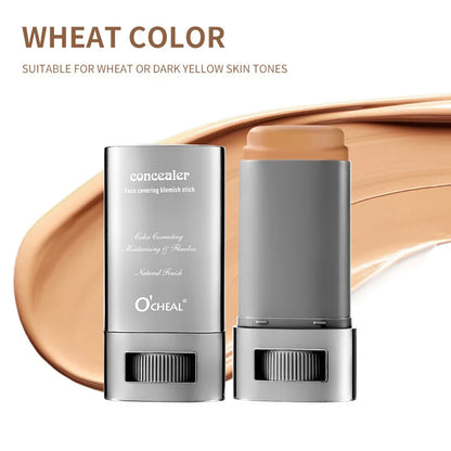 Cream foundation stick, flawless satin powder foundation, long-lasting waterproof full coverage foundation, suitable for conceal