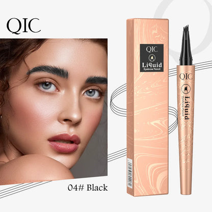 Eyebrow Pencil Liquid Waterproof Eyebrow Pencil Smudge-proof Brow Pencil With 4 Tip Microblade Eyebrow Pen Long-lasting Natural