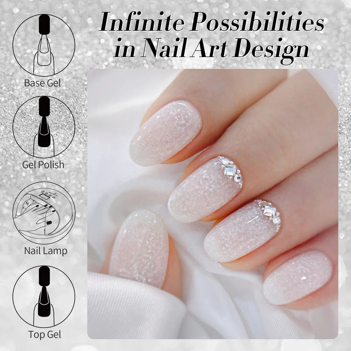 BORN PRETTY 10ml Snow Glitter Jelly Gel Polish Christmas Vernis Semi Permanent Nail Art Soak Off UV Gel Manicure Nail Supplies