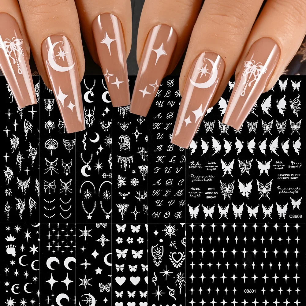 12pcs/set Cute Cartoon Dog/Cat Nail Art Stickers 3D Graffiti Black Cat Dog  Nail Decals 8*10cm Self-Adhesive Cartoon Nail Art Su